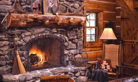 Rustic Country Cabins Stone Fireplace Home Plans And Blueprints 130389