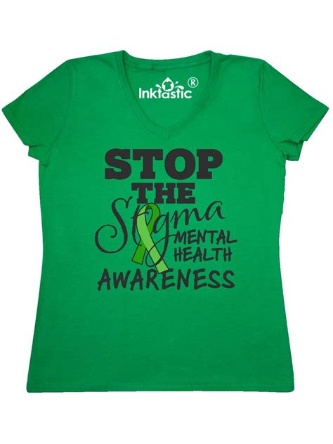 inktastic mental health awareness stop the stigma women s v neck t shirt