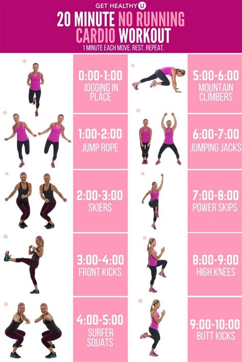 20 Minute No Running Cardio Workout Cardio Workout Plan