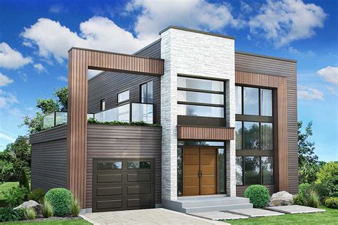 Contemporary House Plan With Second Floor Deck 80872pm