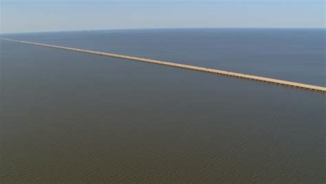 Aerial View Of Lake Pontchartrain Causeway In New Orleans Stock Video