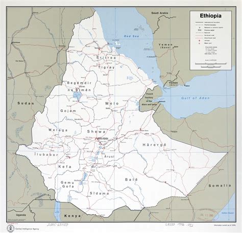 Large Scale Detailed Political And Administrative Map Of Ethiopia With