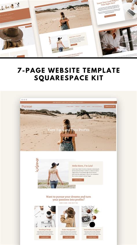 Squarespace 70 Template Kit Pursue Creative Canva Templates