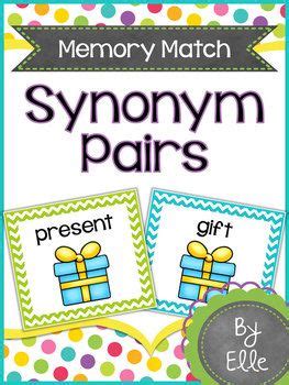 Synonym Pairs Memory Match {Language Arts Mini-Center} (With images ...