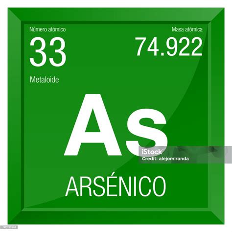 Simbol Arsenico Arsenik Dalam Bahasa Spanyol Elemen Nomor 33 Dari Tabel