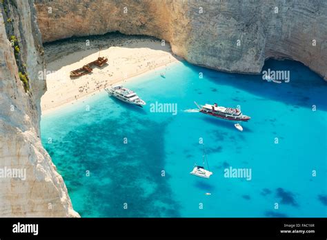 Navagio Beach Zakynthos Island Shipwreck Cove Stock Photo Alamy