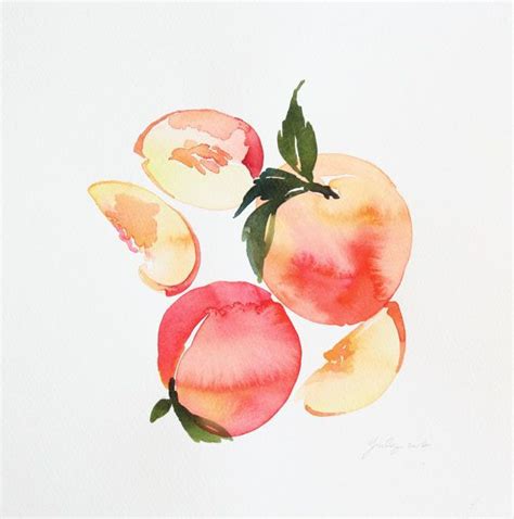 10 X 10 Peaches Original Painting Painting Art Projects