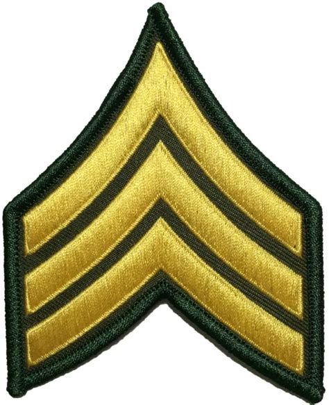 Chevrons Sergeant E 5 Stripes Us Army Rank Military Uniform Sew Iron On
