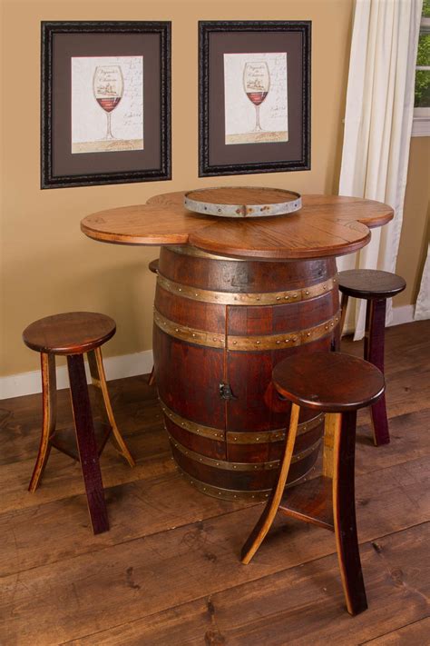 Personalized wall mount barrel head. Wine Barrel Table Set: Cabinet Base | Napa East