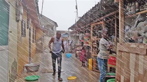 Unexpected Heavy Rain In Local Community Ghana Africa Youtube