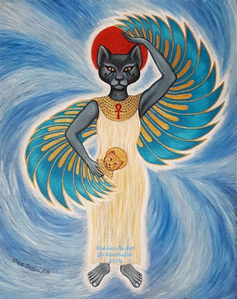 bastet egyptian winged cat goddess bast goddess of protection etsy uk