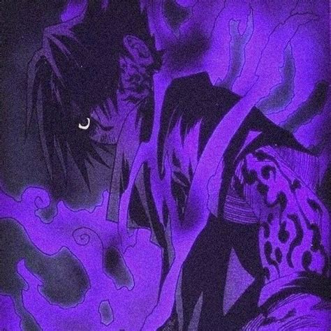 Sasuke Anime Purple İcon Pp Dark Purple Aesthetic Animation Art