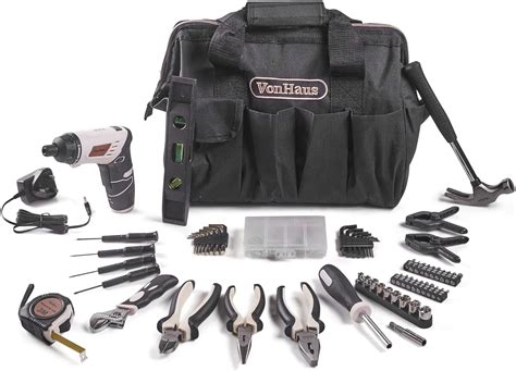 Vonhaus Cordless Electric Screwdriver And 94pc Household Tool Set Rose