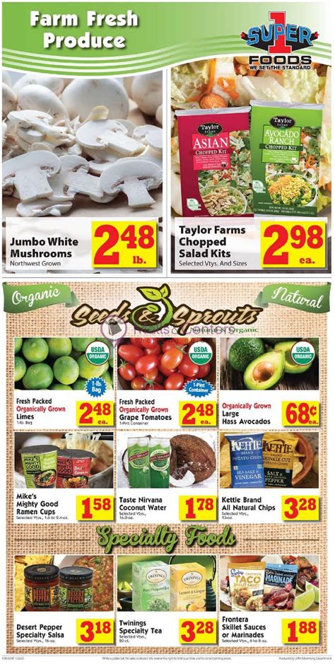 If you are compiling your shopping list to purchase in super 1 foods and want to buy quickly and cleverly, watch the super 1 foods weekly ad in advance to save the most. Super 1 Foods Weekly ad valid from 12/26/2020 to 12/31 ...