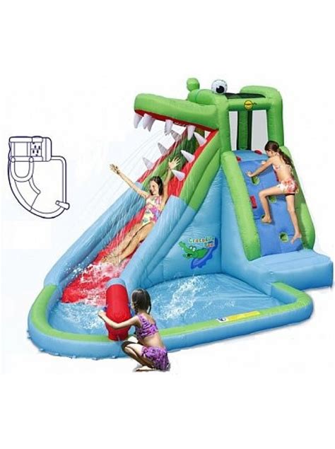 Дитячий надувний басейн з гіркою Крокодил купити за 1 грн БНХХ 9240