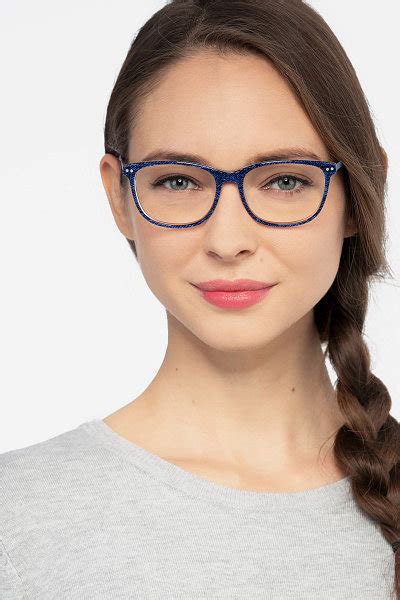 Blue Wayfarer Prescription Eyeglasses Medium Full Rim Acetate Eyewear