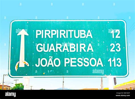 Road Plaque Belém Paraiba Brazil Stock Photo Alamy