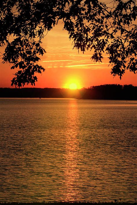 Smith Mountain Lake Silhouette Sunset Photograph By The James Roney