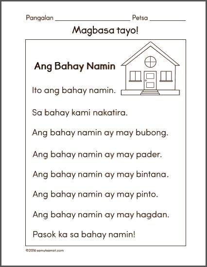 Reading Worksheets Pagbasa Sa Filipino Grade 1 Lori Sheffields