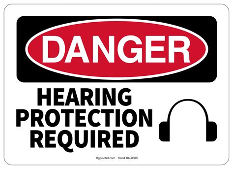 Osha Danger Safety Sign Hearing Protection Required