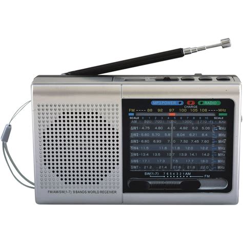 Supersonic Sc 1080bt Slv 9 Band Radio With Sd Card Input In Silver