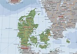 danimarca: carta geografica mappa della danese