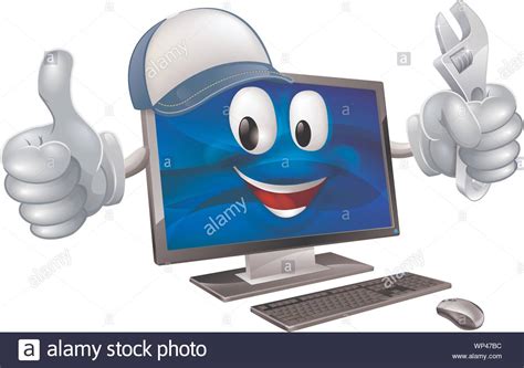 Welcome to computer repairs mascot: Cartoon Computer Mascot High Resolution Stock Photography ...
