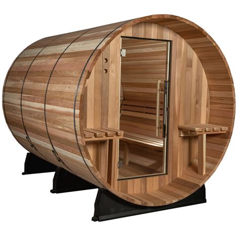 Almost Heaven Huntington 4 6 Person Canopy Barrel Outdoor Sauna