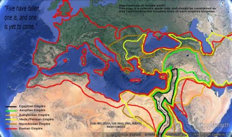 Six Of The Seven Consecutive Empires A Map Showing The Six