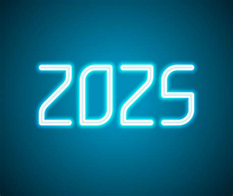 2025 Number Icon Happy New Year Neon Style Light Decoration I
