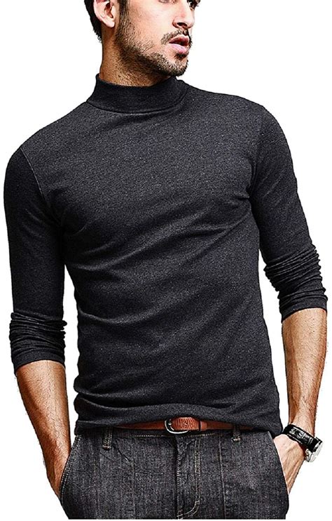 Denimholic Mens Cotton Full Sleeve Classic High Neck T Shirt Guys World