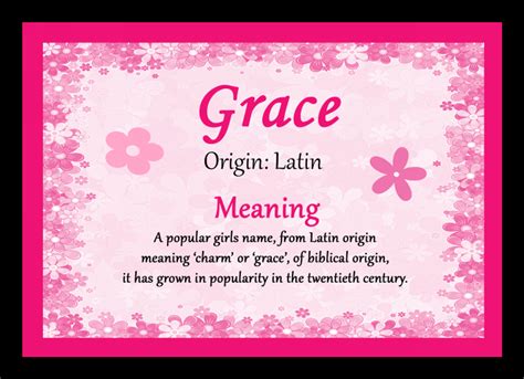 Gracie Personalised Name Meaning Certificate The Card Zoo
