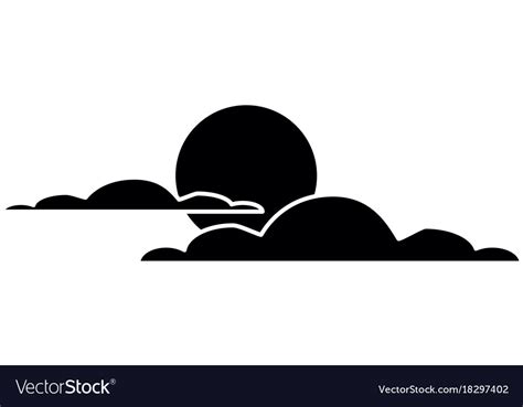 Cloud Sky Silhouette With Sun Royalty Free Vector Image