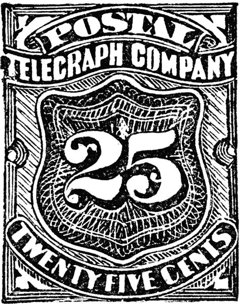United Statestelegraph Stamp 25 Cents 1885 Clipart Etc