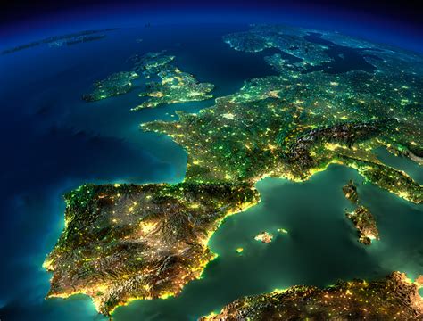 Com aproximadamente 63 milhões de. Mapa satelital de Europa - Mapa de Europa