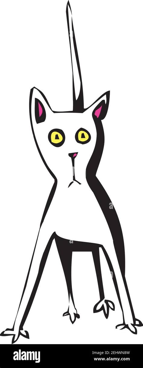 Ilustración De Vector De Dibujos Animados De Gato Divertido Imagen
