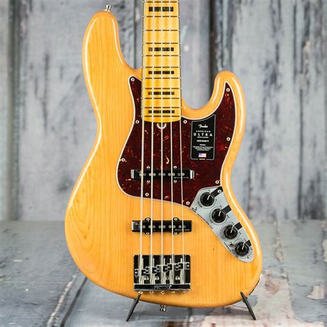 Fender American Ultra Jazz Bass V 5 String Maple Fingerboard Aged Natural For Sale Replay