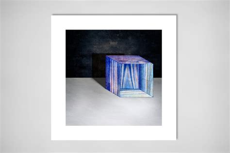 Blue Box 3d Photograph Geometric Art Blue Box Art