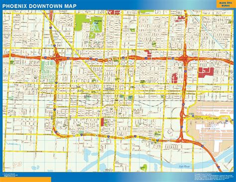 Phoenix Downtown Map Wall Maps Of The World And Countries For Australia