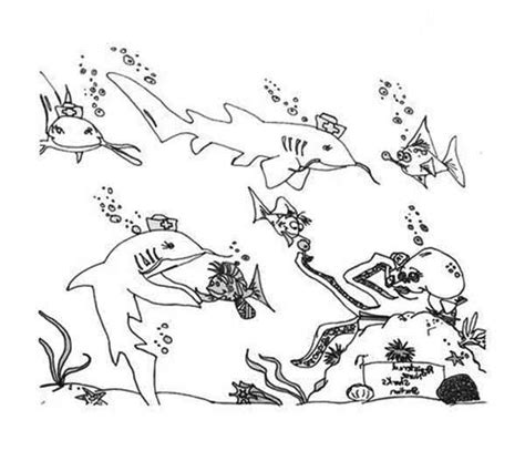 A Cartoon Illustration Of Nurse Shark Coloring Page : Kids Play Color