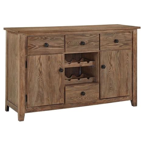 Look for a buffet table or ashley furniture dining room server that incorporates whitewashed or rich dark wood. Ashley Danimore Buffet Table in Light Brown - D473-60
