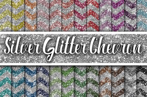 Silver Glitter Chevron Textures Graphic By Oldmarketdesigns · Creative