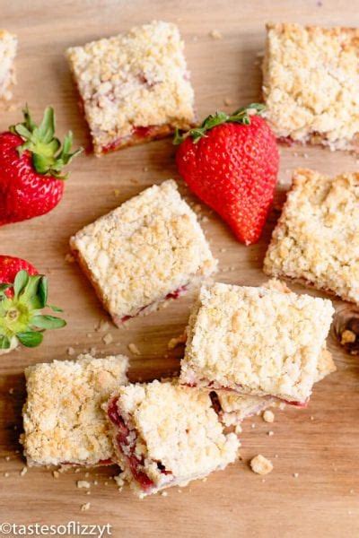 Strawberry Crumb Bars Recipe Tastes Of Lizzy T