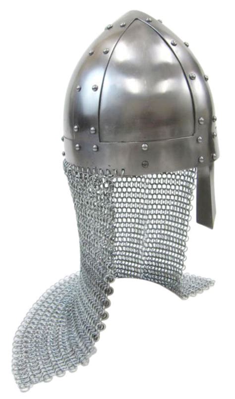 Norman Nasal Helmet With Chainmail Medieval Helmet Warrior Etsy