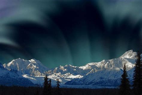 Aurora Borealis Over Mount Mckinley Denali National Park Alaska