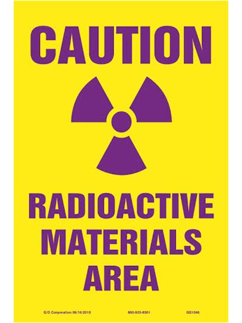 Caution Radioactive Materials Area Standard Industry Sign Go Corp