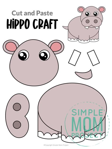 Safari Animal Cut And Paste Craft Templates Simple Mom Project Store