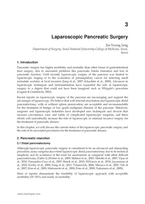 Pdf Laparoscopic Pancreatic Surgery Intechopen The First Involves