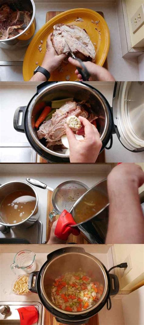 You are making chicken soup not vegetable soup. Pressure Cooker Day-After-Thanksgiving Turkey Carcass Soup ...