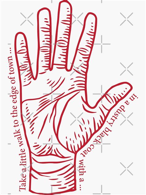 Red Right Hand With Lyrics Sticker For Sale By Fireflyg Redbubble